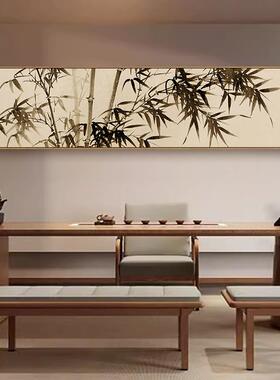 新中国风竹挂画客厅茶室横版中国画侘寂式水墨竹画禅宗卧室床头装
