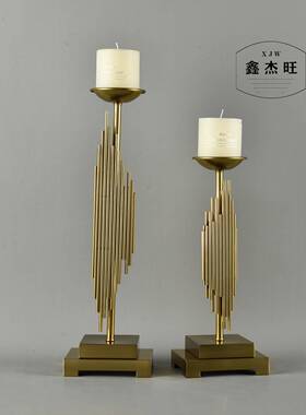 创烛意铁艺奢台摆件家居轻风摆设欧式客饰厅书房卧室酒柜装YKX品