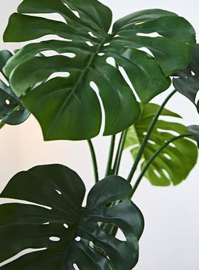 仿真绿植龟背竹假树室内客厅落地仿生植物盆栽北欧风装饰摆件