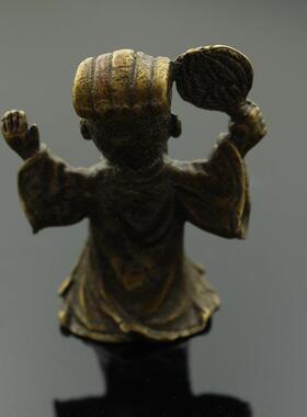 直销新款黄铜诸葛亮办公室桌面摆件 孔明铜人物茶宠收藏古玩铜像