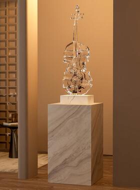 简约小提琴雕塑摆件落地艺术品酒店会所音乐餐吧样板房现代装饰品