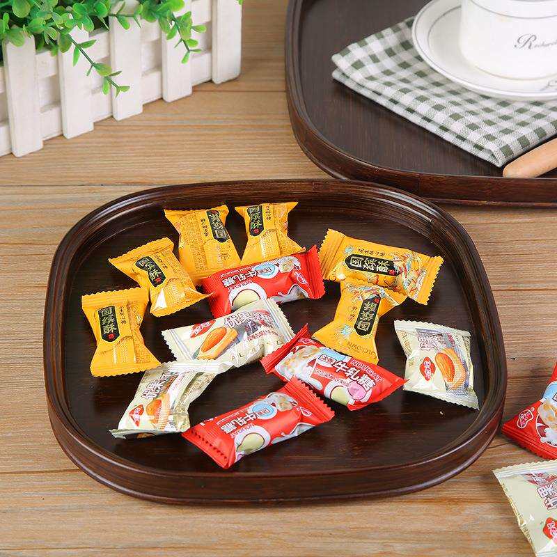 Bamboo plate walnut color dining tray simple hotel home tea set tea tray square dry tea table dinner plate