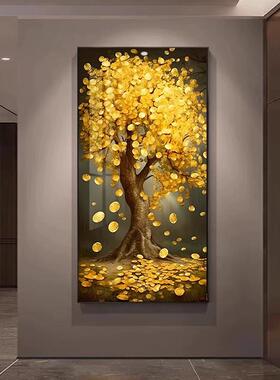 发财树入门客厅玄关装饰画高端走廊过道好寓意挂画现代简约新壁画