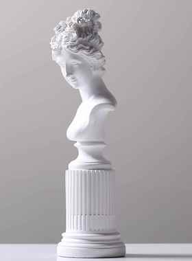 博西家居 北欧女神淑女半身像人物雕像摆件家居软装树脂工艺品