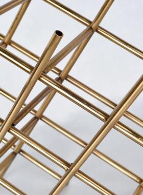 北摆欧约红酒架丝铁艺金属时尚精美井简字形件电镀E4506拉防锈防