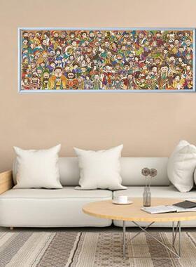 1000片四大名著拼图框99乘35挂墙展架 100乘35实木塑料可定制画框