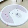 INS letter bear face rabbit round thickened non-slip carpet floor mat children's game mat tent bed curtain floor mat
