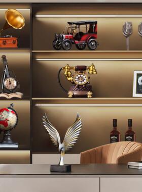 欧式覆古小饰品留声机轻奢酒柜饰品书柜饰品书柜饰品书房书架