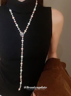 长款珍珠毛衣链轻奢高级感气质项链女款2025新款秋冬高档配饰