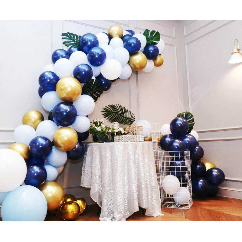 气球花环拱门套装 12寸墨蓝色金色白色乳胶气球套装 婚礼派对装饰,淘宝优惠券,粉丝福利购,淘宝优惠卷
