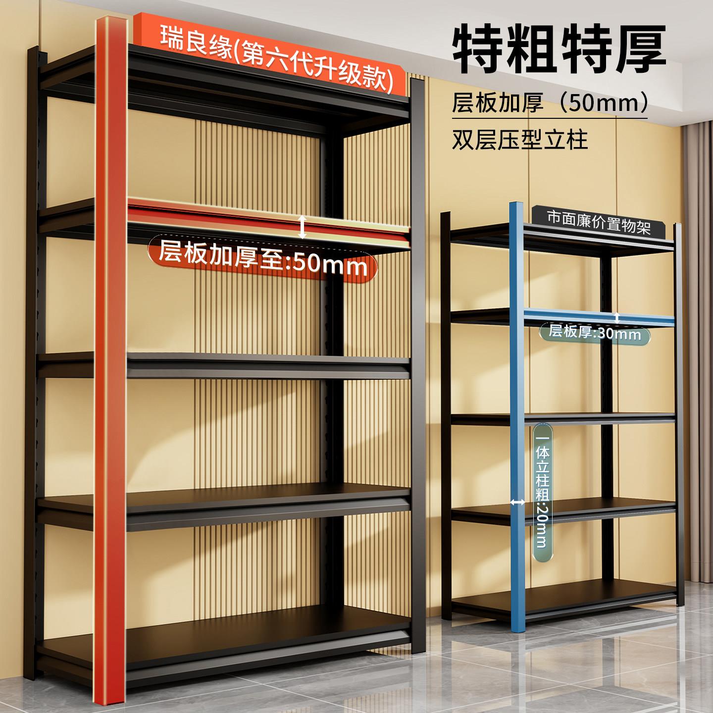 Household storage rack hole board shelf floor-standing multi-layer all-in-one wall storage rack living room balcony supermarket storage rack