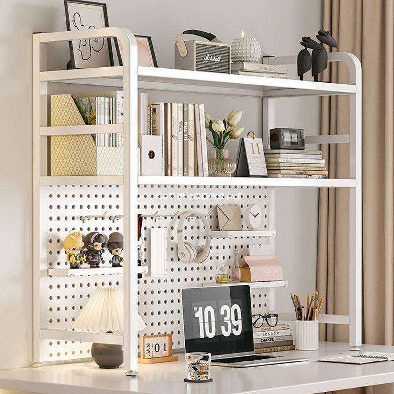 Desktop hole plate shelf desk storage student computer desk desk bookshelf multi-layer iron station organization rack