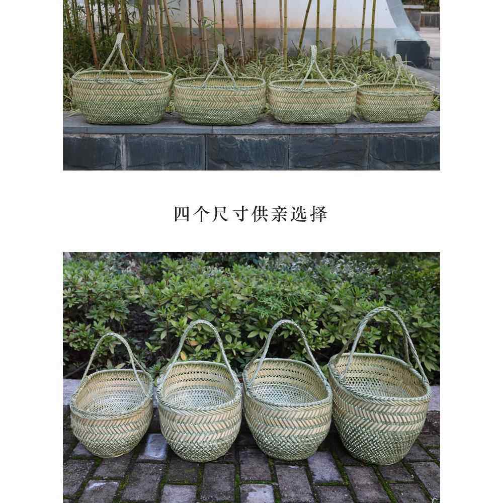 竹编竹篮手提买菜篮子手工竹筐水果篮鸡蛋篮厨房收纳筐家用购物篮,淘宝优惠券,粉丝福利购,淘宝优惠卷