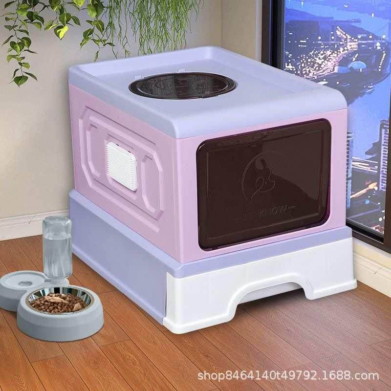 批发猫砂盆顶出猫厕所全封闭超大号易清理隔臭分体式大猫用品厂家,淘宝优惠券,粉丝福利购,淘宝优惠卷