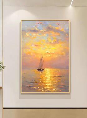 法式奶油风入门玄关装饰画高级感走廊过道抽象墙壁画小众艺术挂画