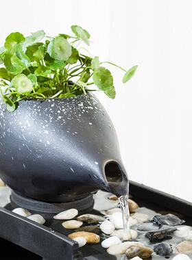 客厅古法缸生态缸养鱼造景鱼缸水循环流水摆件水景过滤器全套餐