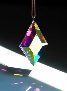 太阳铺手饰摆件三棱镜光学玻璃吊坠项炼光之立方送朋友生日礼物