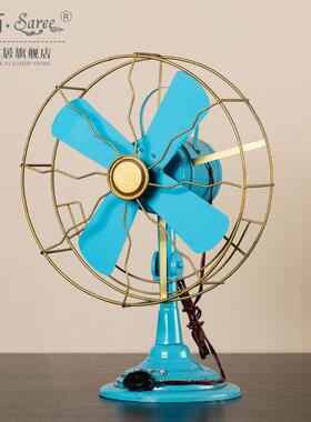 欧式覆古怀旧电风扇模型摆件家居桌面软装饰品服装店橱窗道具摆设