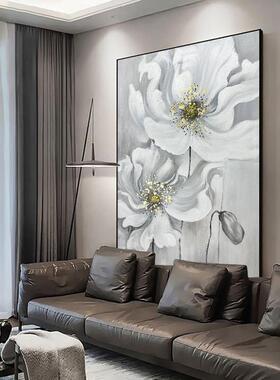 手绘油画《遇见花开》客厅沙发背景墙装饰画玄关挂画轻奢餐厅壁画