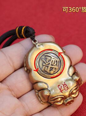 黄铜貔貅诸事顺利转钱把玩件日进斗金解压貔貅赚钱摆件文玩手把件