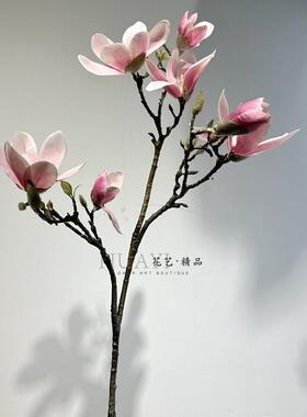 手感玉兰彷真花玉兰花干 干燥花假花客厅落地装饰瓶插中式花艺单