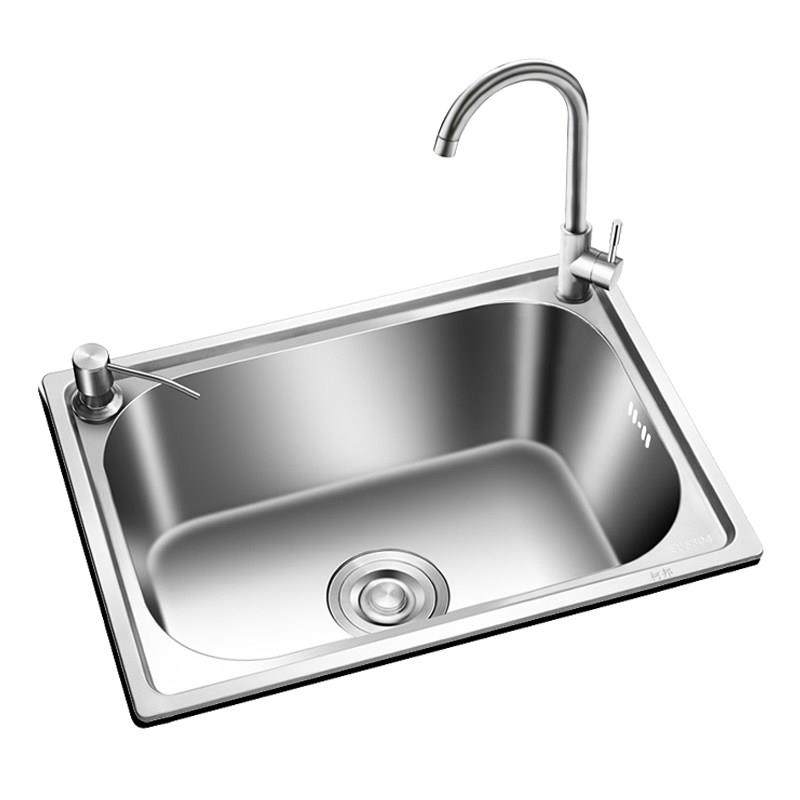 洗菜盆单槽304不锈钢厨房水槽家用洗碗槽加厚水池一体成型套餐,淘宝优惠券,粉丝福利购,淘宝优惠卷