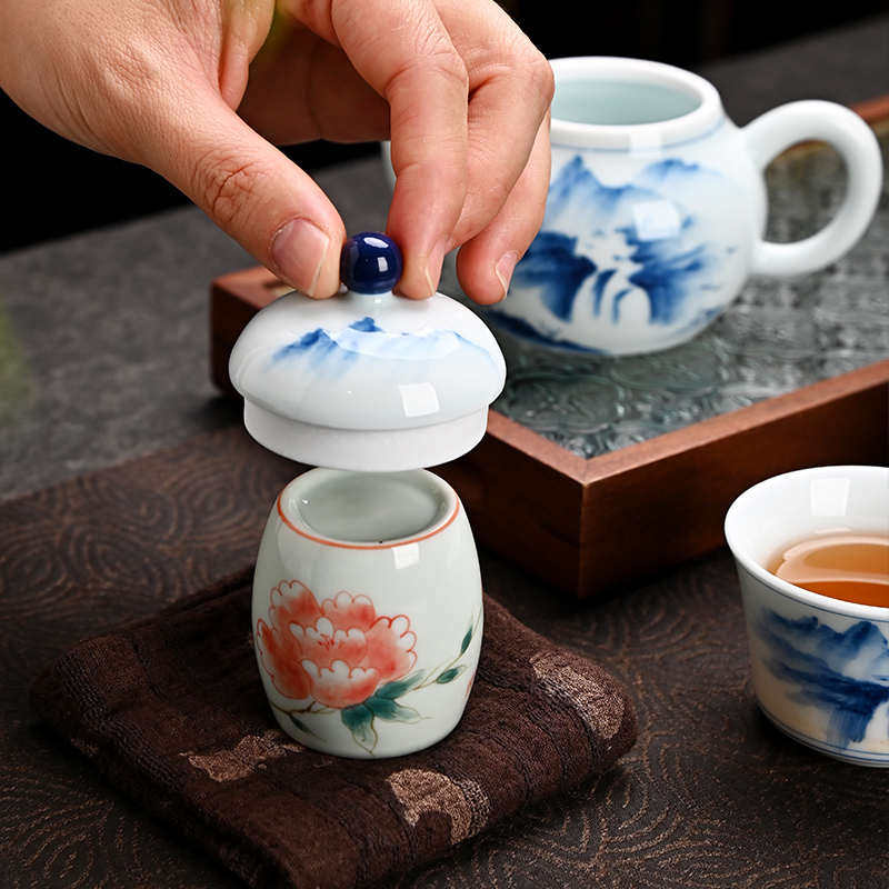覆古盖置陶瓷盖托手绘古青茶壶盖碗盖子中式功夫茶具茶道配件,淘宝优惠券,粉丝福利购,淘宝优惠卷