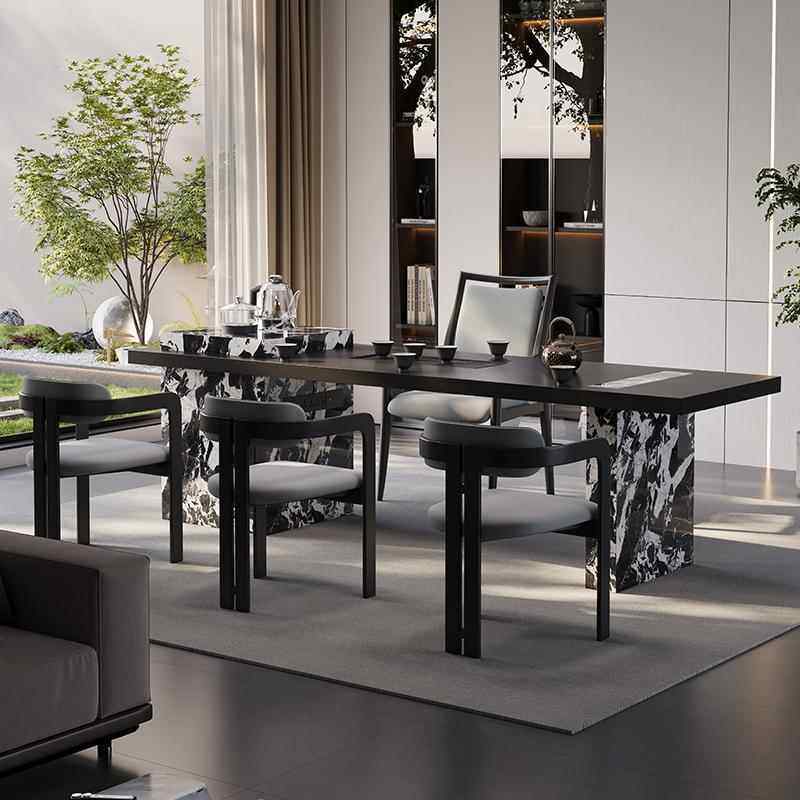 中古风现代简约茶桌椅组合别墅阳台会客设计师款高级感岩板茶台,淘宝优惠券,粉丝福利购,淘宝优惠卷