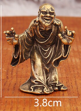 黄铜十八罗汉佛像降龙伏虎罗汉整套摆件中式创意桌面工艺礼品