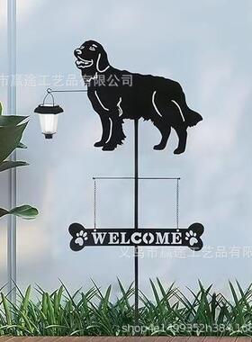 热卖金属特大狗狗提灯地插外户庭院饰艺品摆装件公园风向3698工标