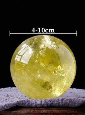 天然黄水晶球饰品天然原石抛光家居客厅办公室桌面装饰开幕礼品