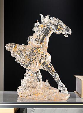 透明马头抽象艺术工艺品电视柜酒柜软装饰品摆件办公室样板房摆设