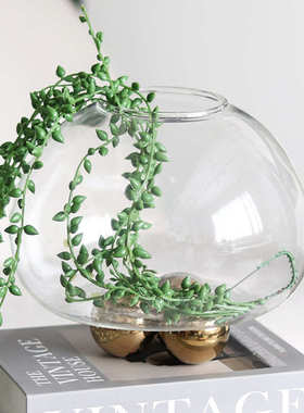 现代轻奢透明玻璃花瓶摆件样板房售楼处酒店插花客厅软装饰品花器