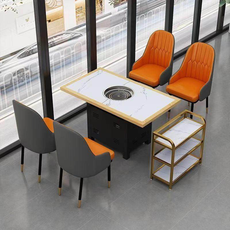 火锅桌子电磁炉一体岩板大理石实木商用烤肉无烟沙发桌椅组合,淘宝优惠券,粉丝福利购,淘宝优惠卷