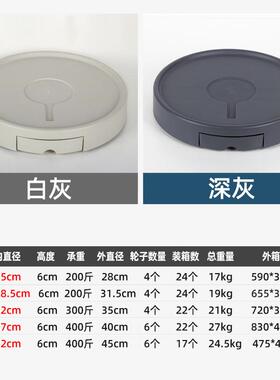 家庭可移动塑料花盆托盘有轮圆形带万向轮接水盒花盆底座底托