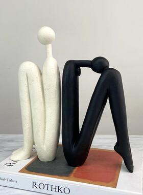 现代简约圆头人摆件酒店样板房家居客厅玄关可爱送礼北欧装饰品