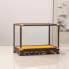 Mahogany glass cover Guanyin Buddha statue cultural toys antique crafts ornaments chicken wing wood cage display dust cover customization