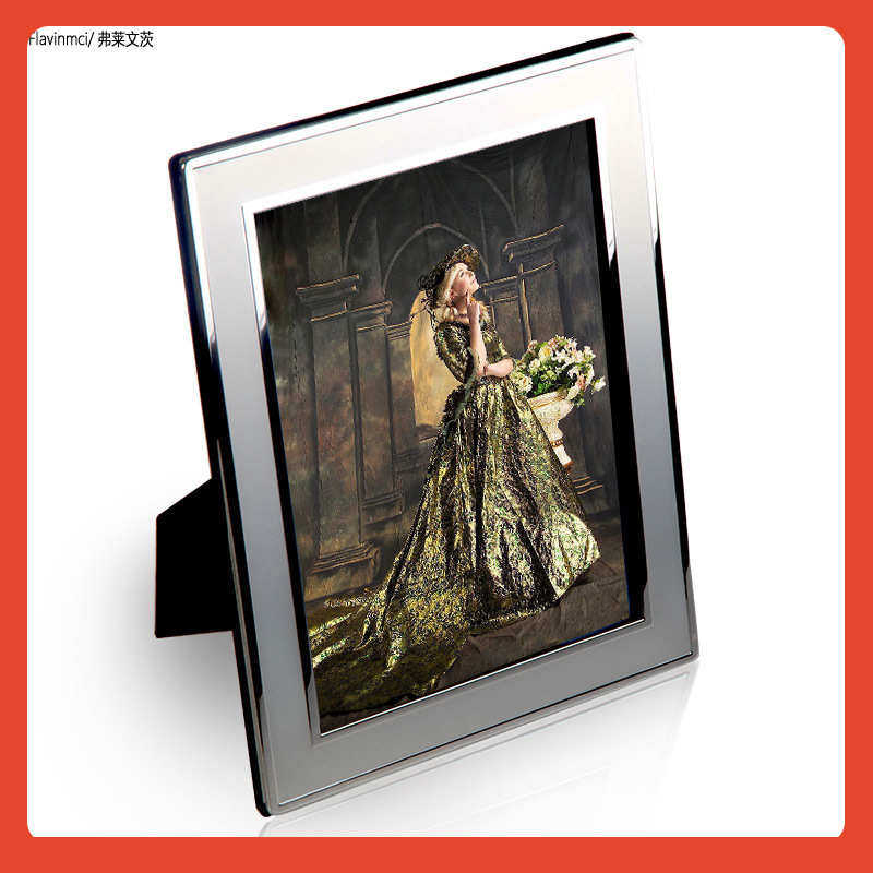 □可定 制logo金属欧式婚纱照相框相架摆台挂墙情侣照片,淘宝优惠券,粉丝福利购,淘宝优惠卷