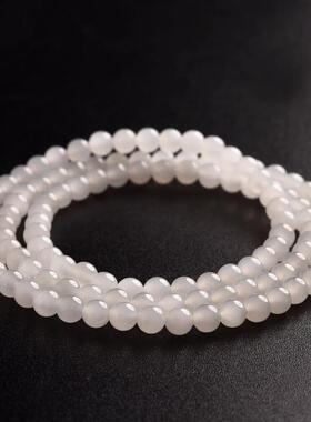 收藏级老料羊脂玉和田玉多圈手串女和田玉串珠白玉珠散珠玉石手链