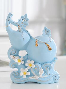 葫芦摆设陶瓷摆饰装饰品电视酒柜送礼玄关客厅卧室房间简约艺术品