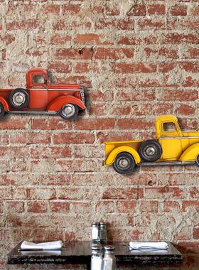 古董老爷车卡车挂壁道具模型件铁艺装设饰工艺圣诞半面品摆摆家居