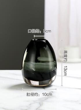 新款鲜璃小花瓶小口径透插花水培明水养迷玻你欧式北欧现代简约花