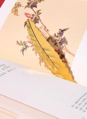新款直销金属复古羽毛书签中国风古典创意流苏书签学生礼品工艺品