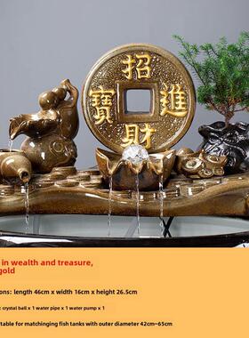 陶瓷自动循环水鱼盆鱼缸鱼池过滤器喷泉瀑布景观装饰摆件循环水