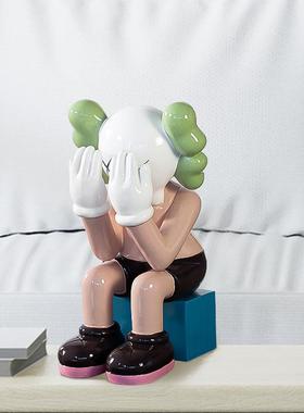 网红ka饰ws仔玩A063考斯捂脸公芝麻街存钱罐客厅软装潮桌面玄关装