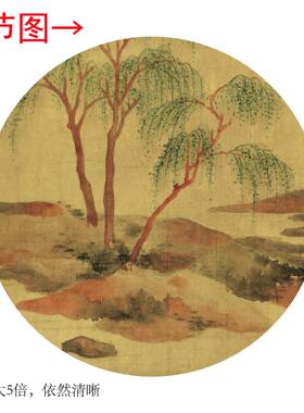 清 查士标《山水》客厅书房茶室装饰画挂画玄关山水高清卷轴字画