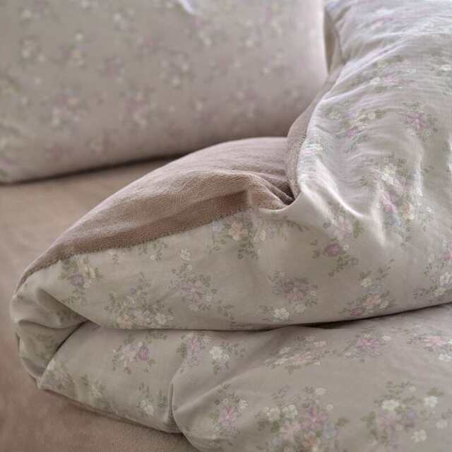 Autumn and winter purple floral double-layer yarn milk velvet four-piece set plus velvet bed sheet coral velvet quilt cover ab-face bedding
