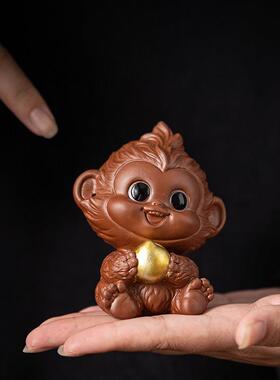 创意陶瓷可爱小猴子摆件吉祥物十二生肖猴家居办公桌面装饰品摆设