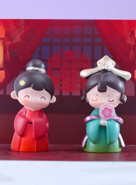 直销新款花铃国风ins汉服女孩景区热卖品桌面装饰礼品创意摆件旅