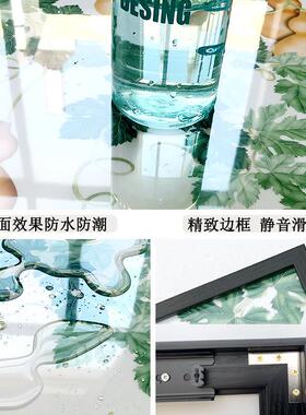 简约现代竖款电表箱装饰画可推拉遮挡配电盒电闸开关客厅饭厅挂画